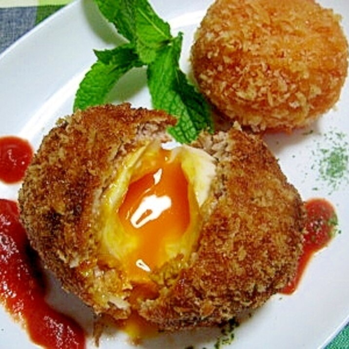 黄身がとろ〜り!半熟卵deスコッチエッグ